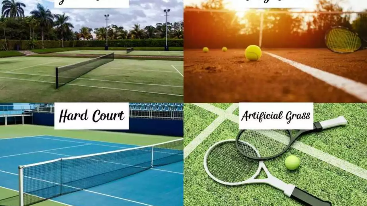 What kind of tennis court surface is the hardest to play on?